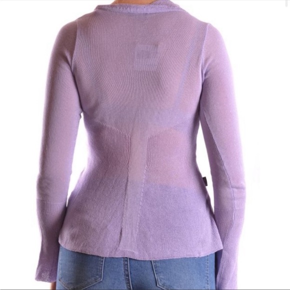 Moschino Flare Sleeve Scoop Neck Knit Sweater Top - Picture 2 of 10